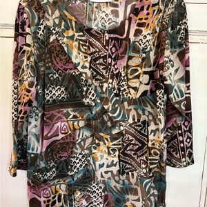 Multicolor Abstract Print Women's Top